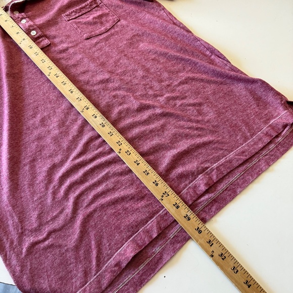 Billy Reid Dull Red Polyester Blend Collared Polo Shirt Mens 2XL Lightweight - Picture 6 of 7